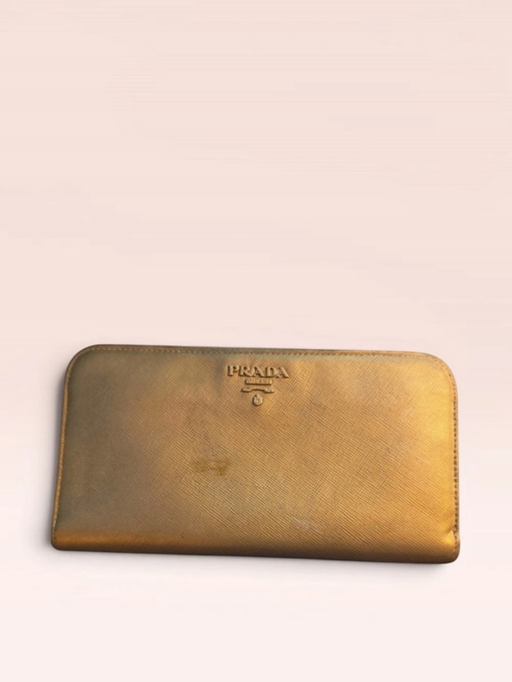 Prada Saffiano Leather Zip-Around Wallet Brown